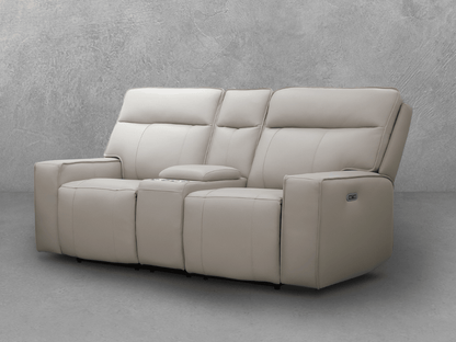 Layton Leather Power Reclining Loveseat - Gray - Abbyson - Living Room