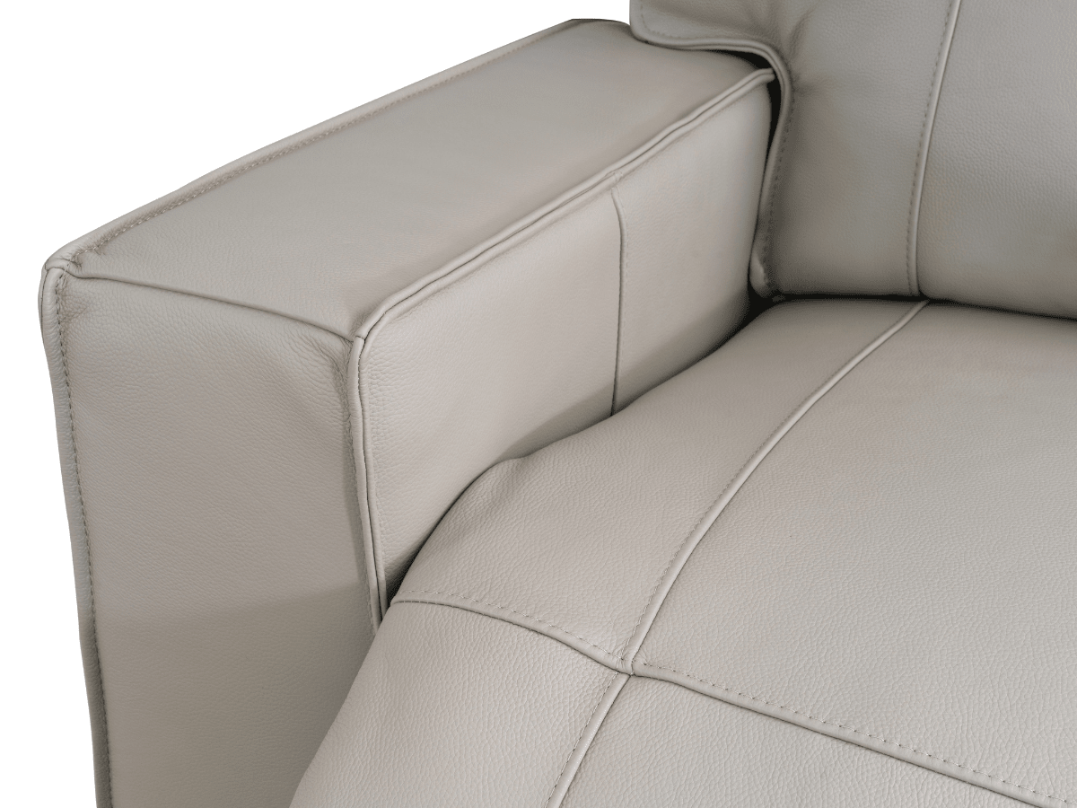 Layton Leather Power Reclining Loveseat - Gray - Abbyson - Living Room