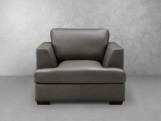 Lisbon Leather Armchair - Dark Gray - Abbyson - Living Room