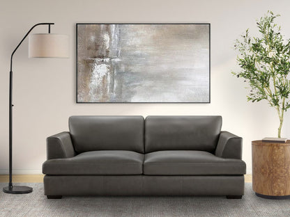 Lisbon Leather Sofa - Dark Gray - Abbyson - Living Room