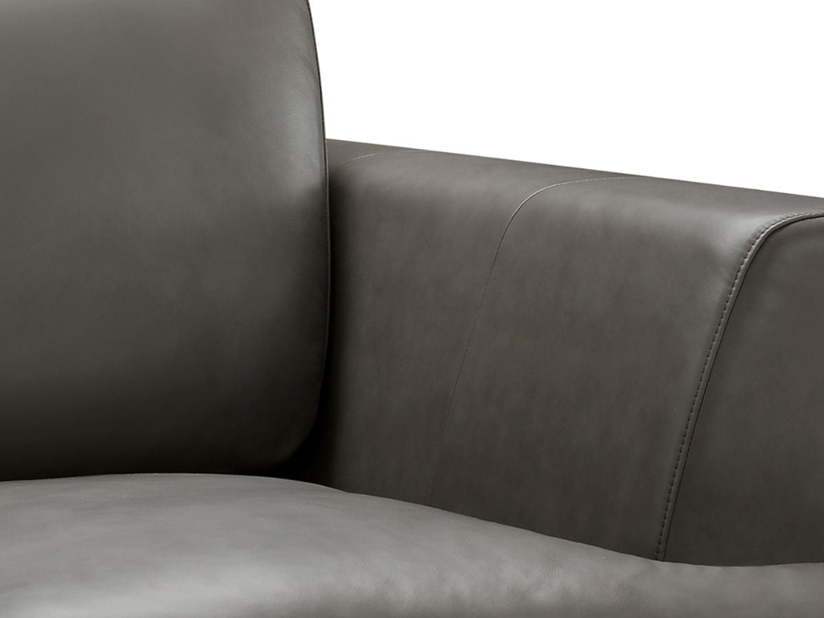 Lisbon Leather Sofa - Dark Gray - Abbyson - Living Room