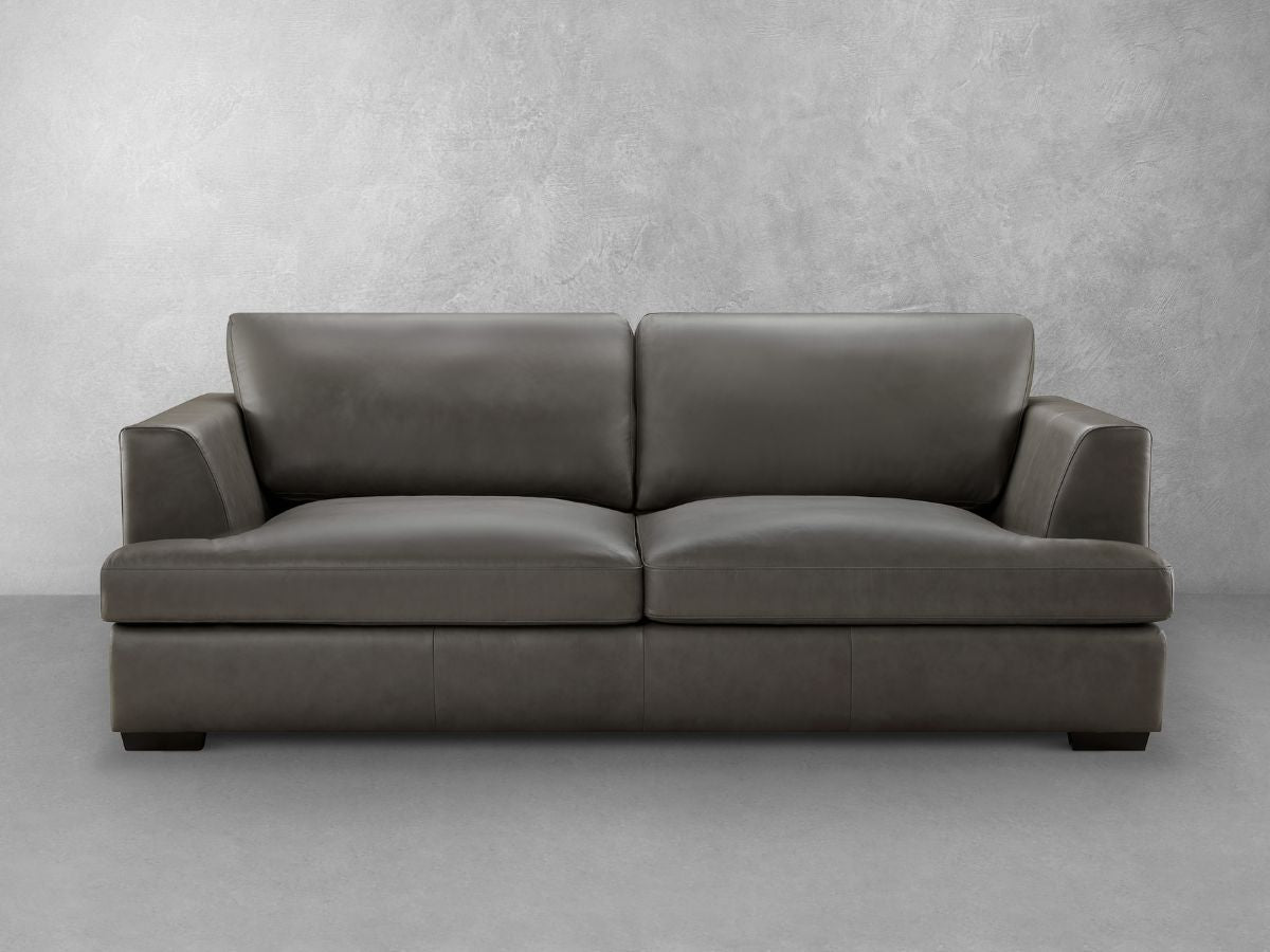 Lisbon Leather Sofa - Dark Gray - Abbyson - Living Room