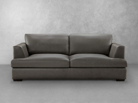 Lisbon Leather Sofa - Dark Gray - Abbyson - Living Room