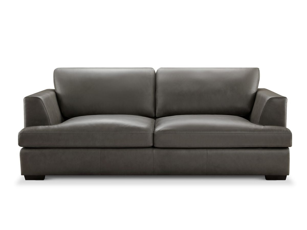 Lisbon Leather Sofa - Dark Gray - Abbyson - Living Room