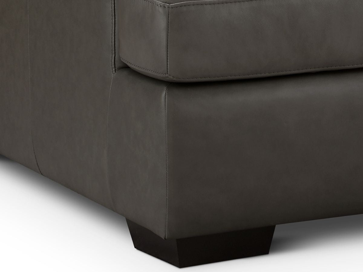 Lisbon Leather Sofa - Dark Gray - Abbyson - Living Room