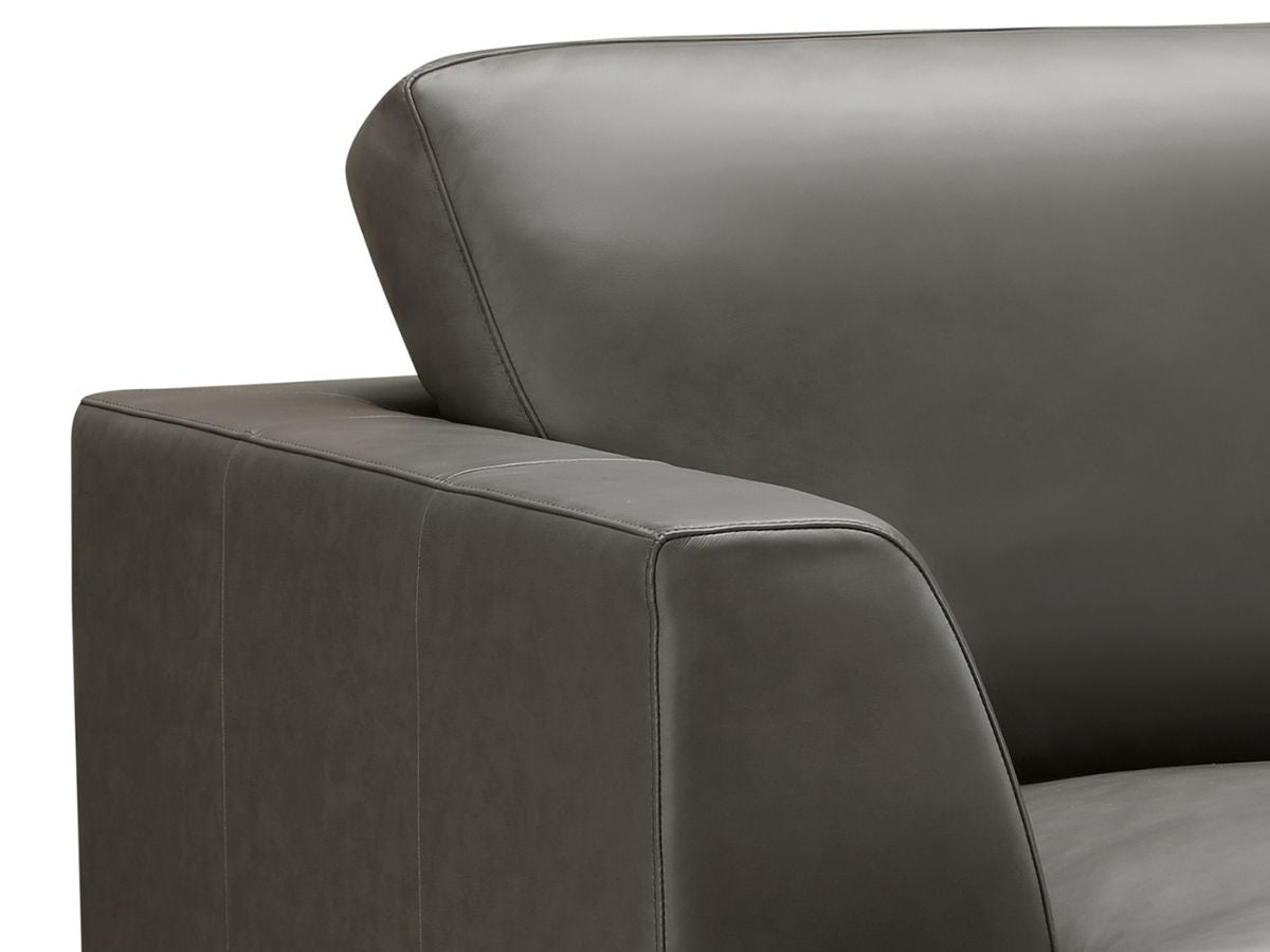Lisbon Leather Sofa - Dark Gray - Abbyson - Living Room
