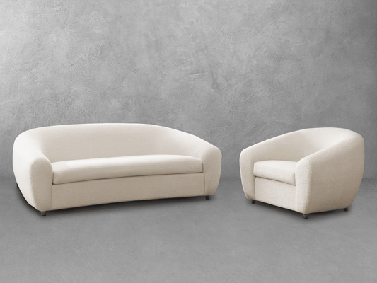 Luciano Bouclé Fabric 2-pc Sofa and Chair Collection - Abbyson - Living Room