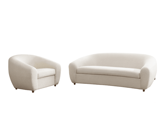 Luciano Bouclé Fabric 2-pc Sofa and Chair Collection - Abbyson - Living Room