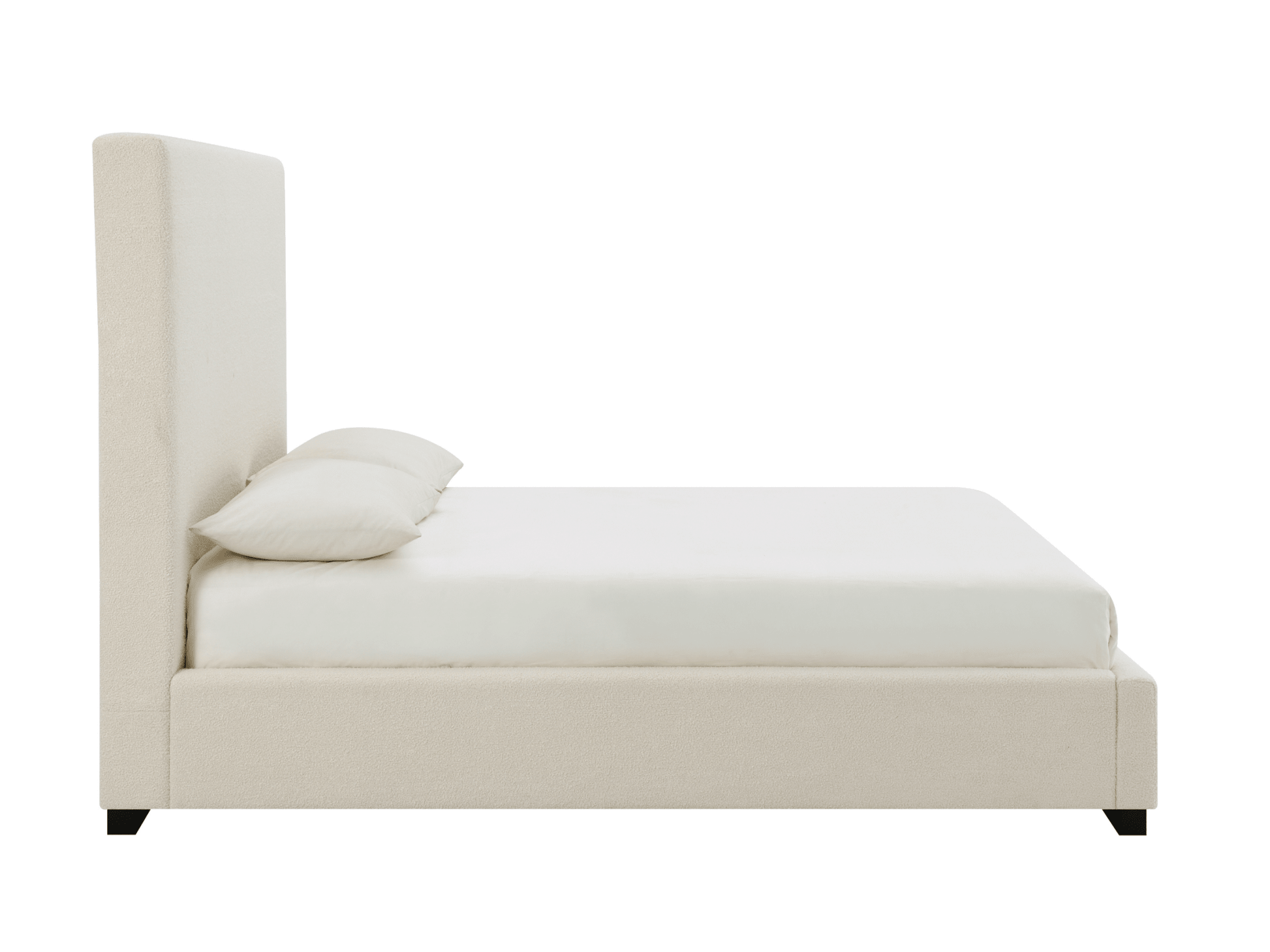 Luciano Bouclé Fabric Bed - Queen - Ivory - Abbyson - Bedroom