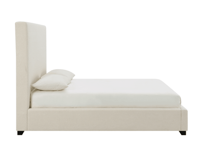 Luciano Bouclé Fabric Bed - Queen - Ivory - Abbyson - Bedroom