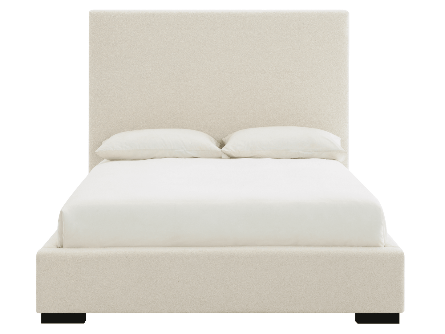Luciano Bouclé Fabric Bed - Queen - Ivory - Abbyson - Bedroom
