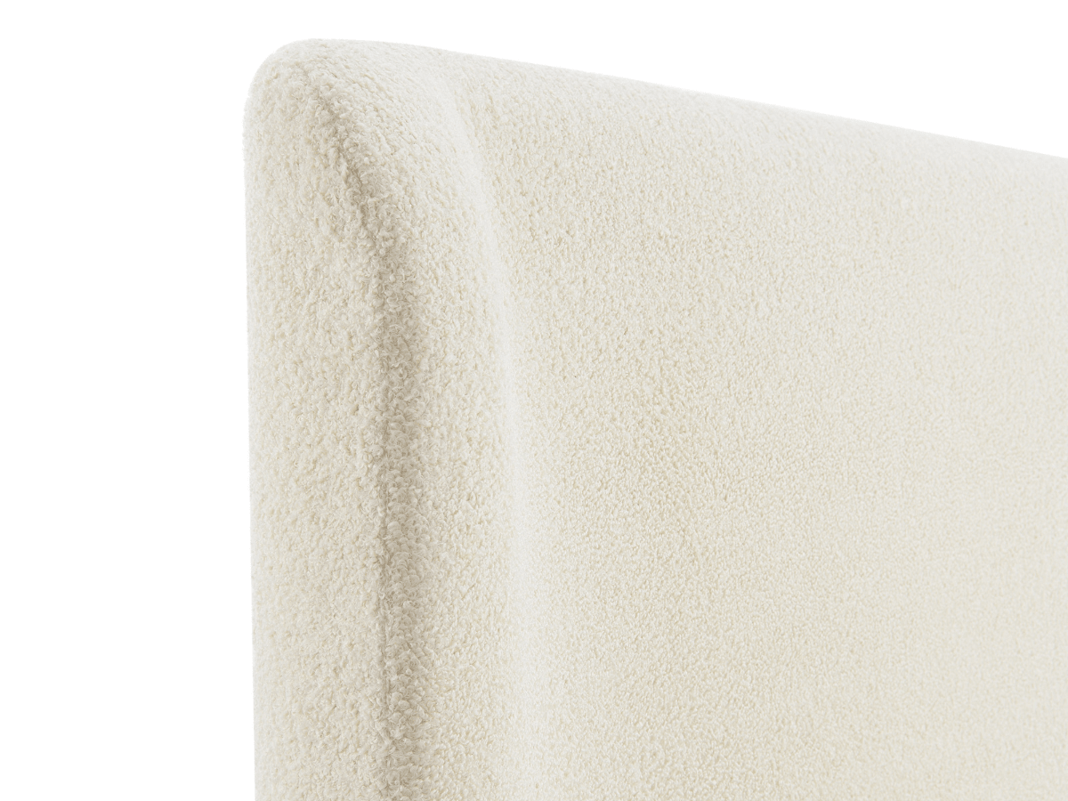 Luciano Bouclé Fabric Sleigh Bed - Queen - Ivory - Abbyson - Bedroom