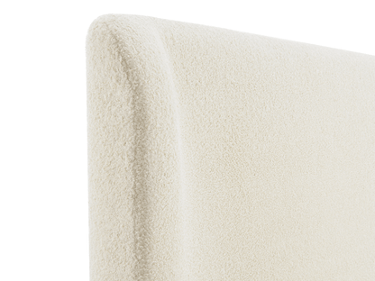 Luciano Bouclé Fabric Sleigh Bed - Queen - Ivory - Abbyson - Bedroom