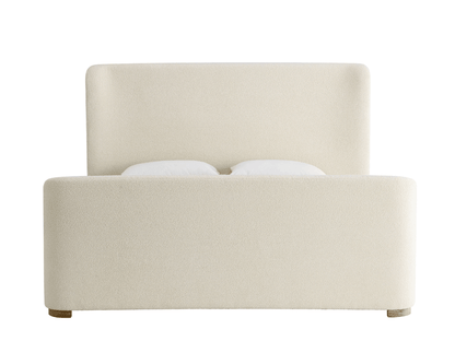 Luciano Bouclé Fabric Sleigh Bed - Queen - Ivory - Abbyson - Bedroom