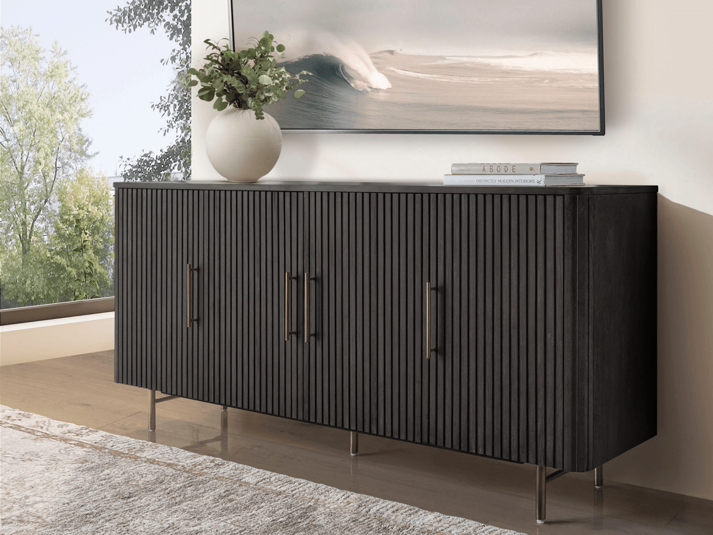 Luna Console - Ebony - Abbyson - Living Room