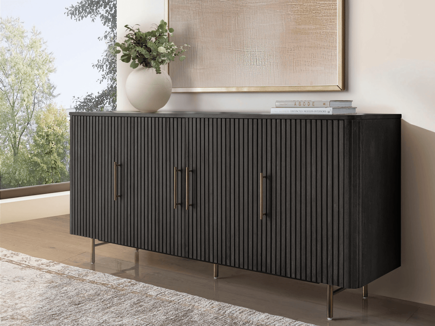 Luna Console - Ebony - Abbyson - Living Room