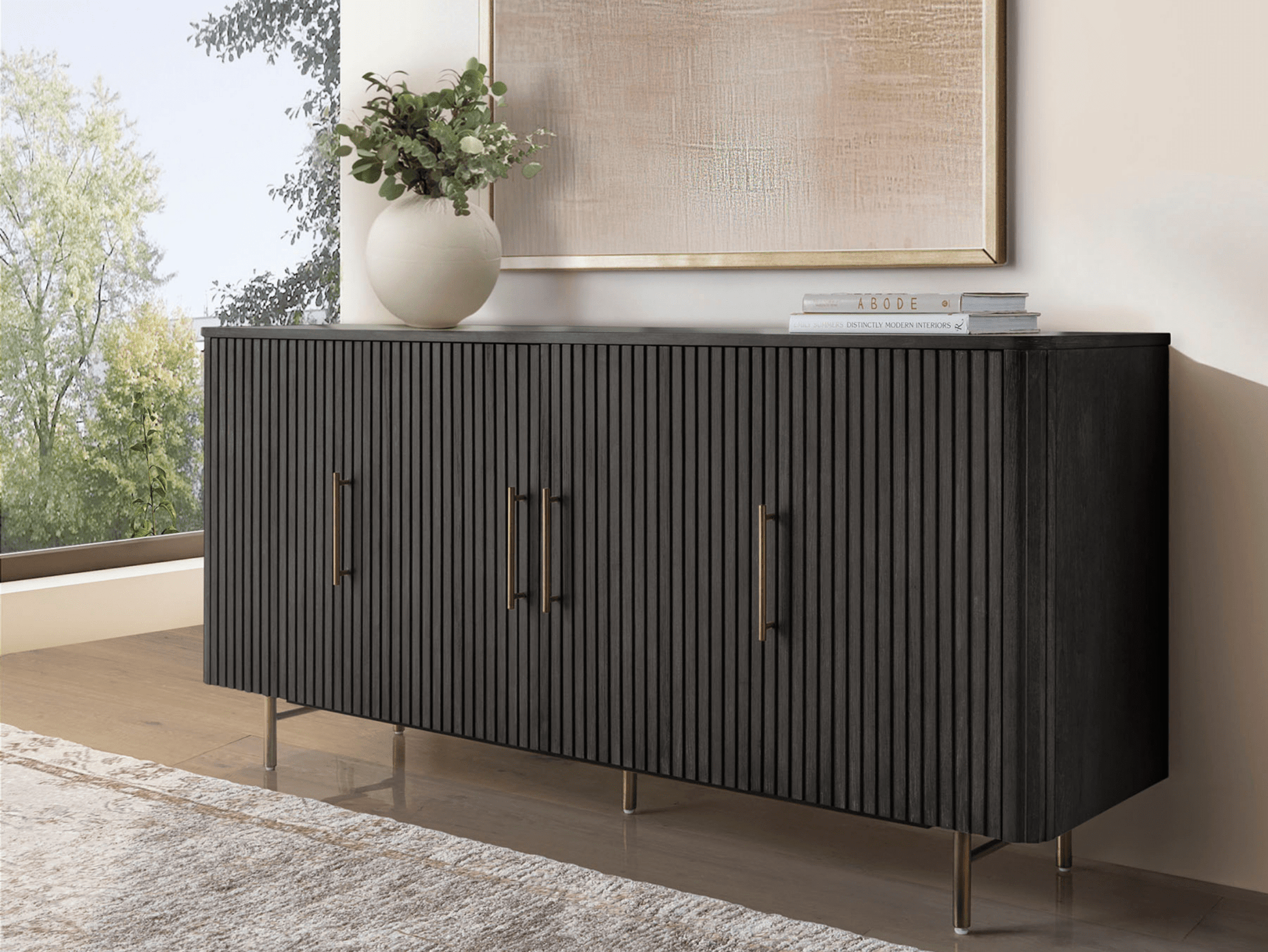 Luna Console - Ebony - Abbyson - Living Room