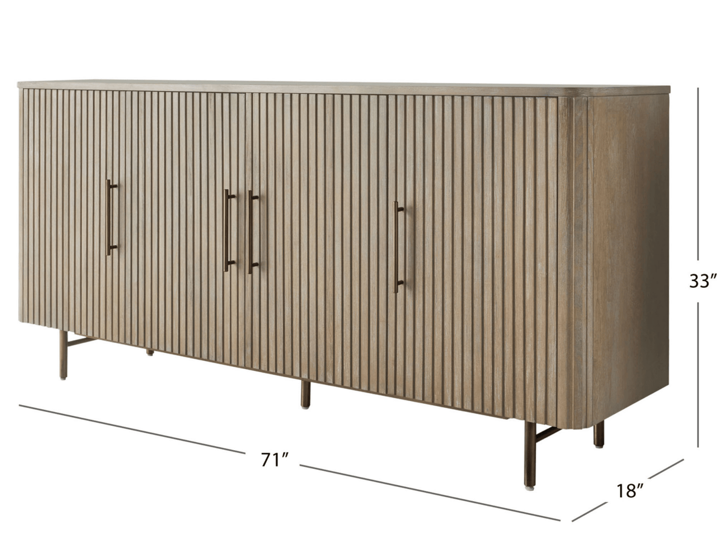 Luna Console - Natural - Abbyson - Living Room