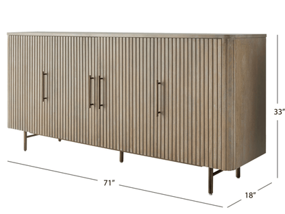 Luna Console - Natural - Abbyson - Living Room