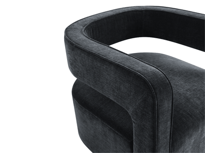 Lunar Stain-Resistant Fabric Swivel Chair - Black - Abbyson - Living Room