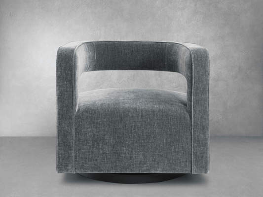 Lunar Stain-Resistant Fabric Swivel Chair - Charcoal - Abbyson - Living Room
