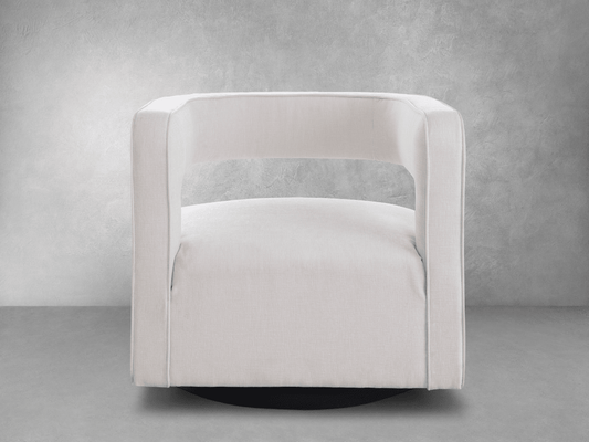 Lunar Stain-Resistant Fabric Swivel Chair - Cream - Abbyson - Living Room