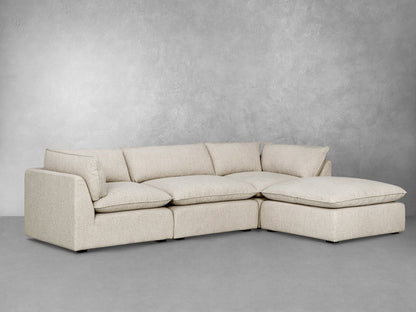 Luxe Boucle Fabric 4pc Sectional, Oat - Abbyson - Living Room