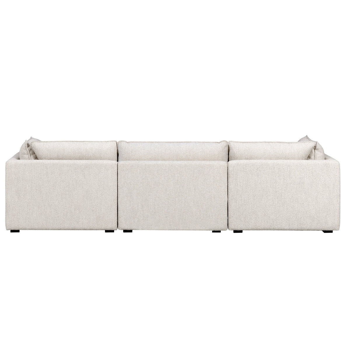 Luxe Boucle Fabric 4pc Sectional, Oat - Abbyson - Living Room