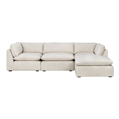 Luxe Boucle Fabric 4pc Sectional, Oat - Abbyson - Living Room