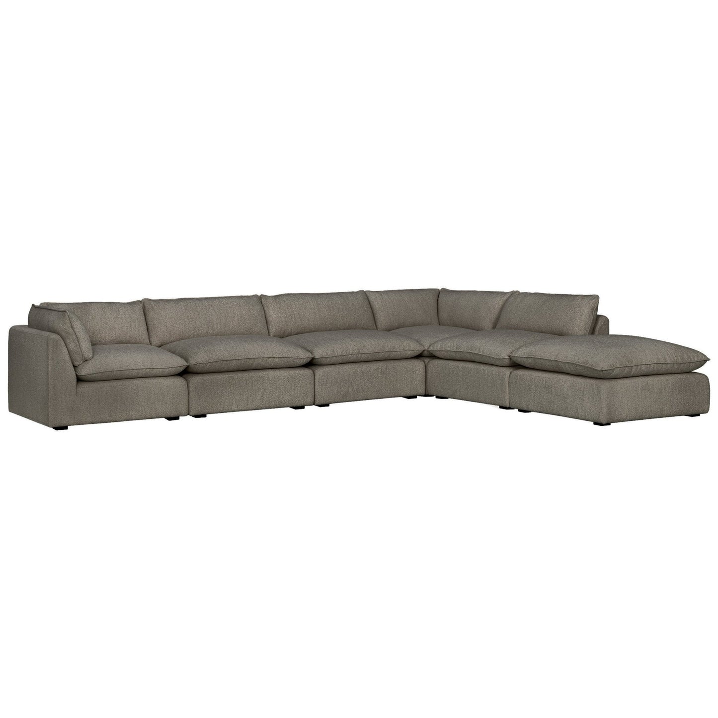 Luxe Boucle Fabric Sectional, Mocha - Abbyson - Living Room