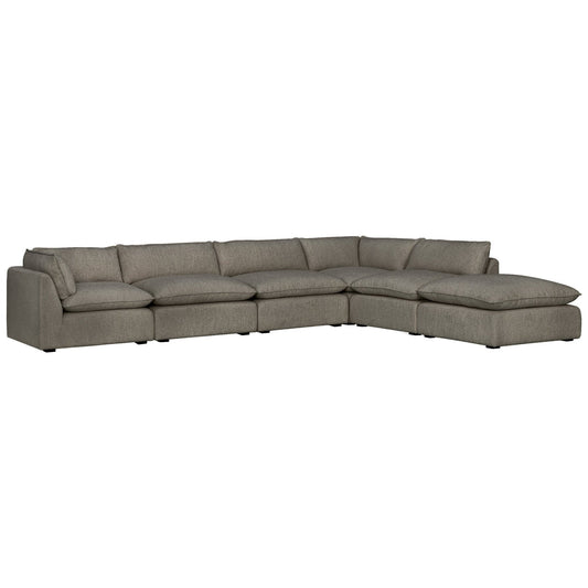 Luxe Boucle Fabric Sectional, Mocha - Abbyson - Living Room