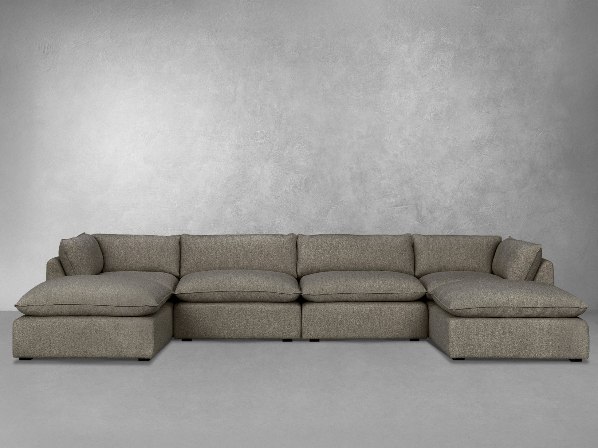 Luxe Boucle Fabric Sectional, Mocha - Abbyson - Living Room