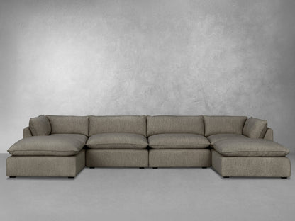 Luxe Boucle Fabric Sectional, Mocha - Abbyson - Living Room