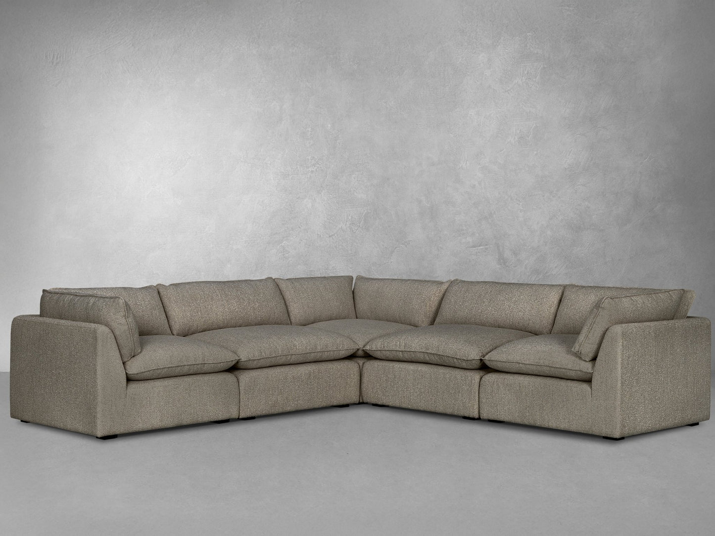 Luxe Boucle Fabric Sectional, Mocha - Abbyson - Living Room