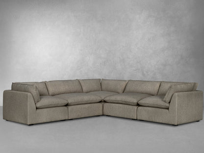 Luxe Boucle Fabric Sectional, Mocha - Abbyson - Living Room
