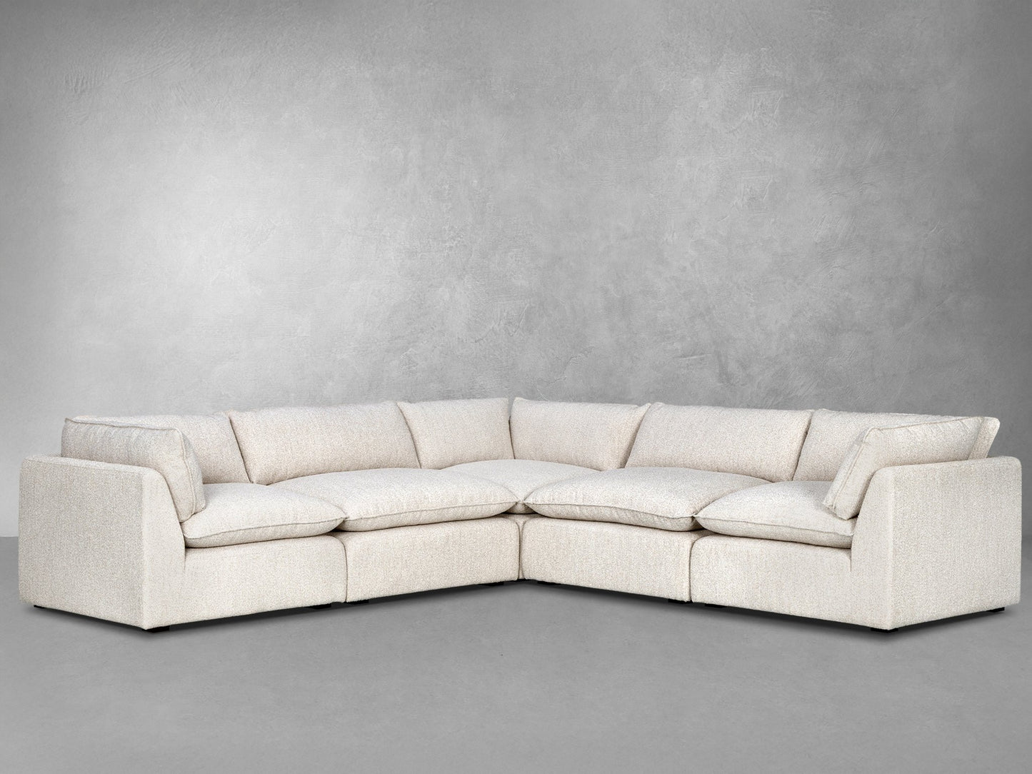 Luxe Boucle Sectional, Oat - Abbyson - Living Room