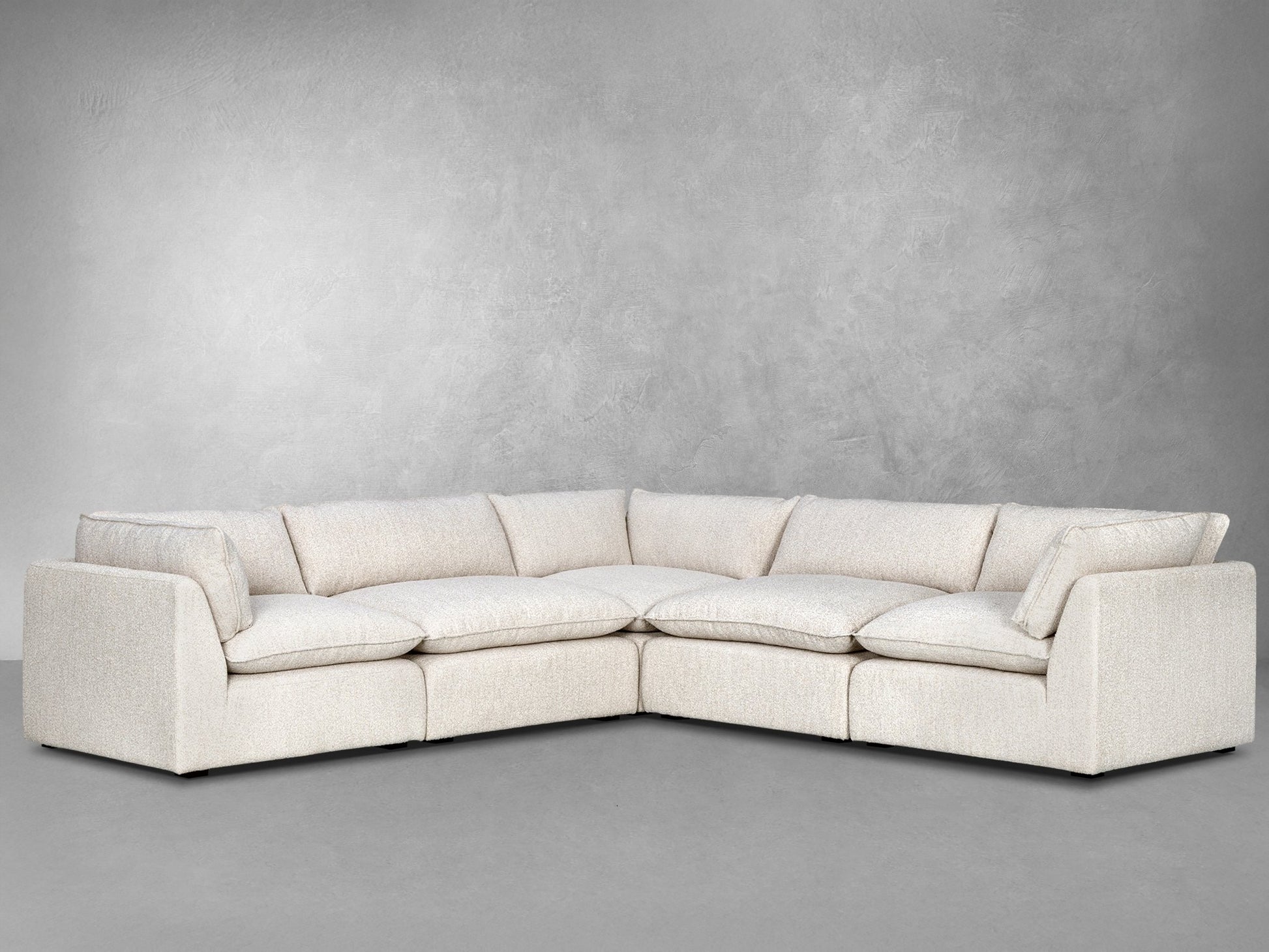 Luxe Boucle Sectional, Oat - Abbyson - Living Room
