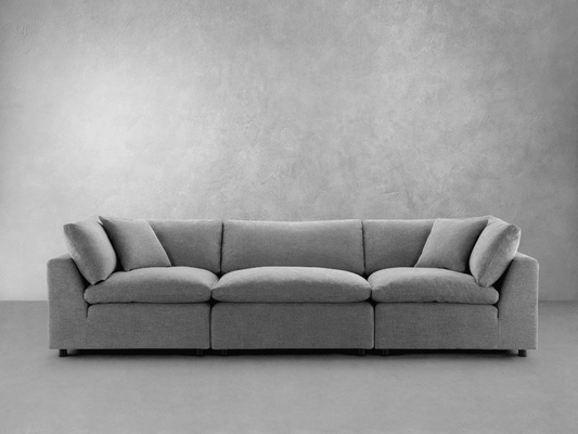 Luxe Feather and Down 3-pc Sofa, Gray - Abbyson - Living Room