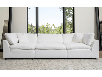 Luxe Feather and Down 3-pc Sofa, White - Abbyson - Living Room