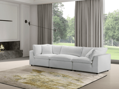 Luxe Feather and Down 3-pc Sofa, White - Abbyson - Living Room