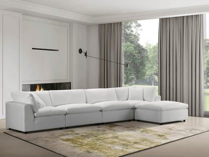 Luxe Feather and Down 5-pc L-Shaped Sectional Set - Abbyson - Living Room