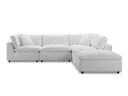 Luxe Feather and Down 5-pc L-Shaped Sectional Set - Abbyson - Living Room