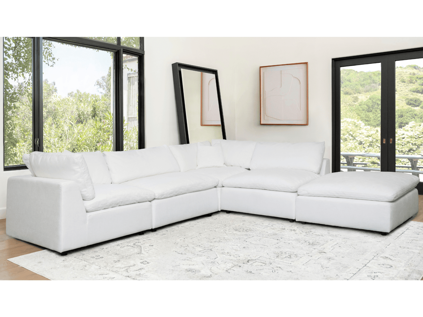 Luxe Feather and Down 5-pc L-Shaped Sectional Set - Abbyson - Living Room