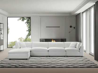 Luxe Feather and Down 5-pc L-Shaped Sectional Set - Abbyson - Living Room