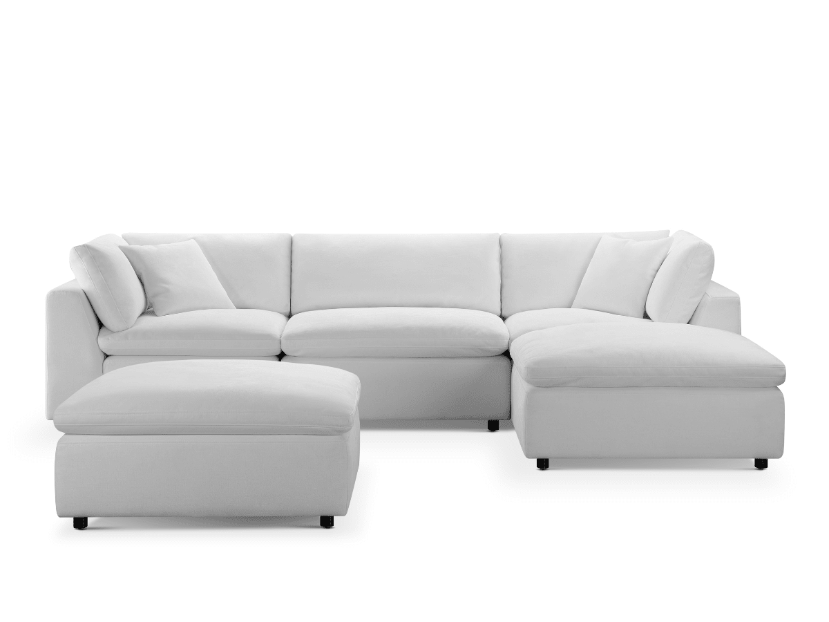 Luxe Feather and Down 5-pc Sectional Set - Abbyson - Living Room