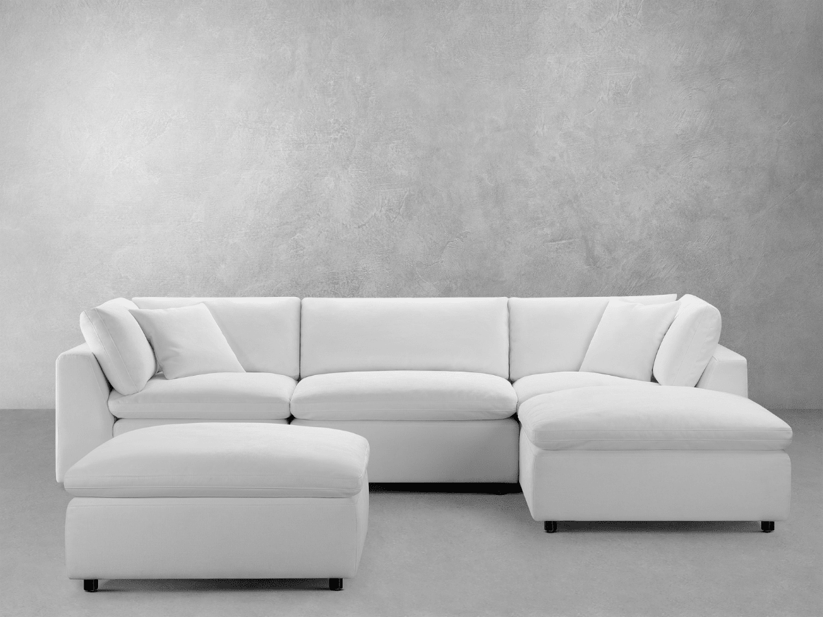 Luxe Feather and Down 5-pc Sectional Set - Abbyson - Living Room