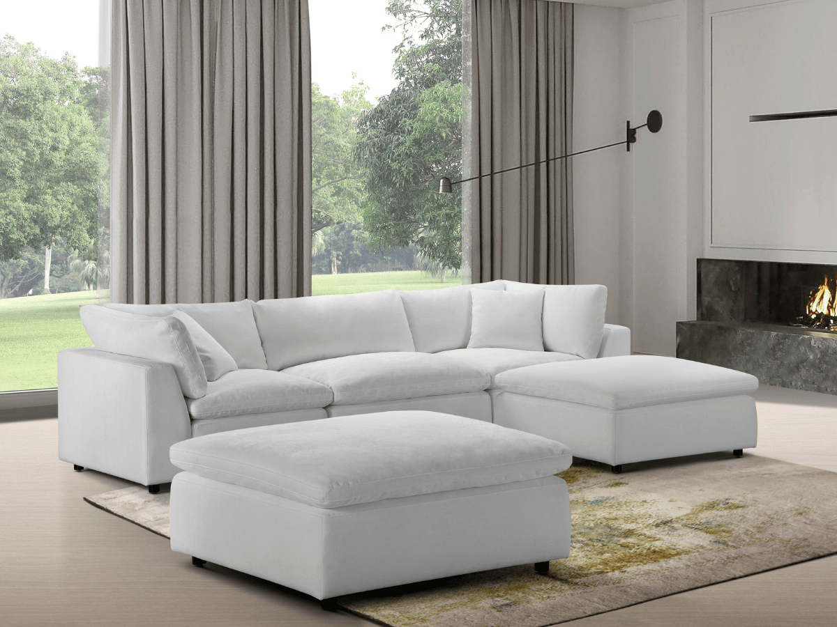 Luxe Feather and Down 5-pc Sectional Set - Abbyson - Living Room