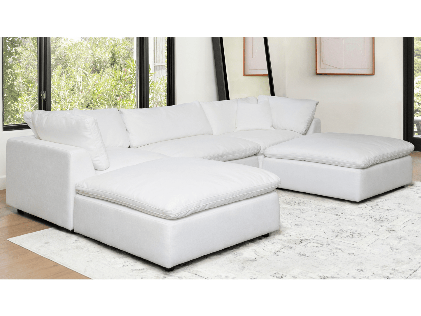 Luxe Feather and Down 5-pc Sectional Set - Abbyson - Living Room