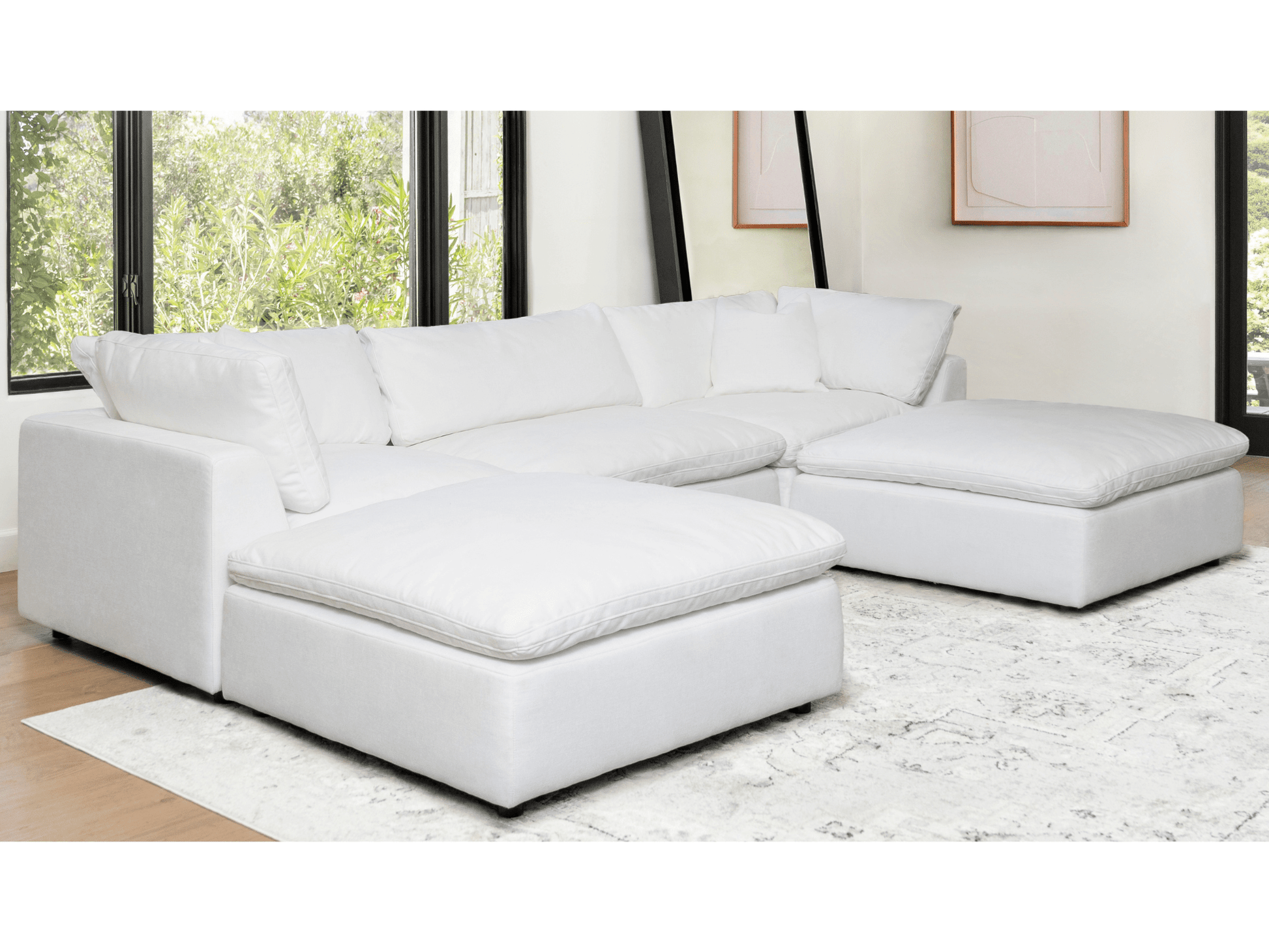 Luxe Feather and Down 5-pc Sectional Set - Abbyson - Living Room