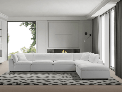 Luxe Feather and Down 6-pc L-Shaped Sectional Set - Abbyson - Living Room